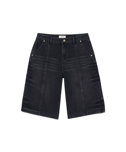 ECORR（エコル）の「[イコル x ホンドギ] ブラッシュドバミューダデニムパンツ_ブラック（その他パンツ・メンズ・その他・1(M)/2(L)/3(XL)）」の6枚目の写真