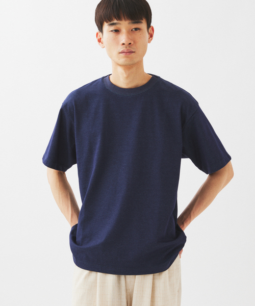 JOURNAL STANDARD relume(ジャーナルスタンダード レリューム)の「【接触冷感】ダブルフェイス バックメッシュ Tシャツ(Tシャツ/カットソー・メンズ・ライトグリーン/グレー/ブラウン/ネイビー・LARGE/MEDIUM)」の4枚目の写真