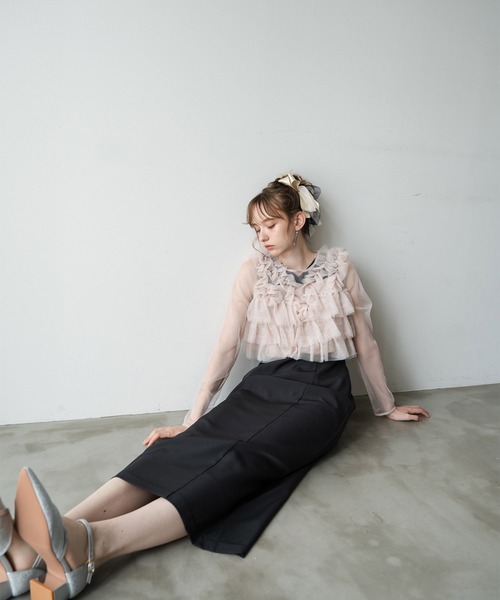 Dorry Doll(ドリードール)の「VネックIラインワンピース(ドレス・レディース・ブラック/チャコールグレー/ベージュ・M-Short/L/M)」の17枚目の写真