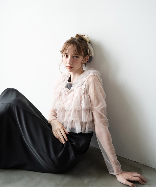 Dorry Doll(ドリードール)の「VネックIラインワンピース(ドレス・レディース・ブラック/チャコールグレー/ベージュ・M-Short/L/M)」の18枚目の写真