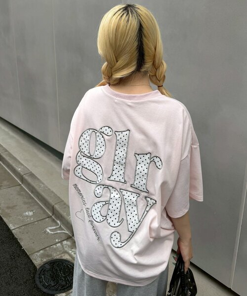 continuer de NICE CLAUP(コンティニューデナイスクラップ)の「ドットロゴBigT(Tシャツ/カットソー・レディース・ブラック/ピンク/オフホワイト・FREE)」の3枚目の写真
