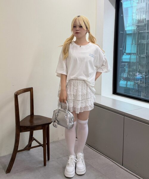 continuer de NICE CLAUP(コンティニューデナイスクラップ)の「ドットロゴBigT(Tシャツ/カットソー・レディース・ブラック/ピンク/オフホワイト・FREE)」の4枚目の写真