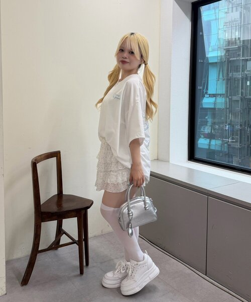 continuer de NICE CLAUP(コンティニューデナイスクラップ)の「ドットロゴBigT(Tシャツ/カットソー・レディース・ブラック/ピンク/オフホワイト・FREE)」の5枚目の写真