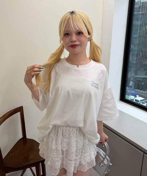 continuer de NICE CLAUP(コンティニューデナイスクラップ)の「ドットロゴBigT(Tシャツ/カットソー・レディース・ブラック/ピンク/オフホワイト・FREE)」の7枚目の写真