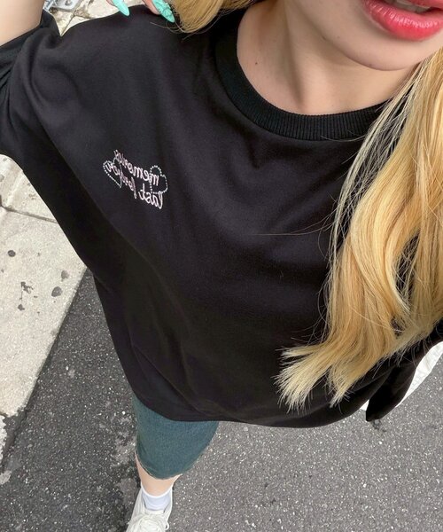 continuer de NICE CLAUP(コンティニューデナイスクラップ)の「ドットロゴBigT(Tシャツ/カットソー・レディース・ブラック/ピンク/オフホワイト・FREE)」の15枚目の写真