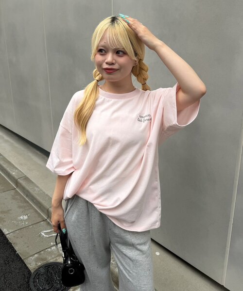 continuer de NICE CLAUP(コンティニューデナイスクラップ)の「ドットロゴBigT(Tシャツ/カットソー・レディース・ブラック/ピンク/オフホワイト・FREE)」の19枚目の写真