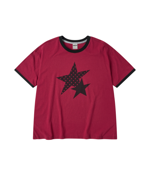 AMOU(アモウ)の「Two Star Ringer T-shirts RED(Tシャツ/カットソー・レディース・その他・W/3/2)」の8枚目の写真