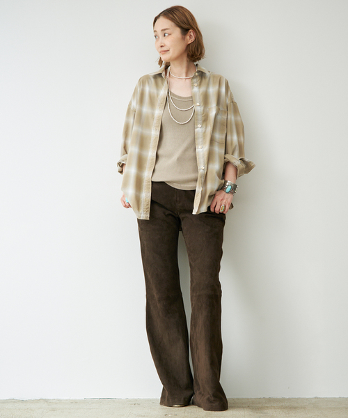 Deuxieme Classe(ドゥーズィエムクラス)の「*Vintage Check シャツ2(シャツ/ブラウス・レディース・ベージュ・FREE)」の3枚目の写真