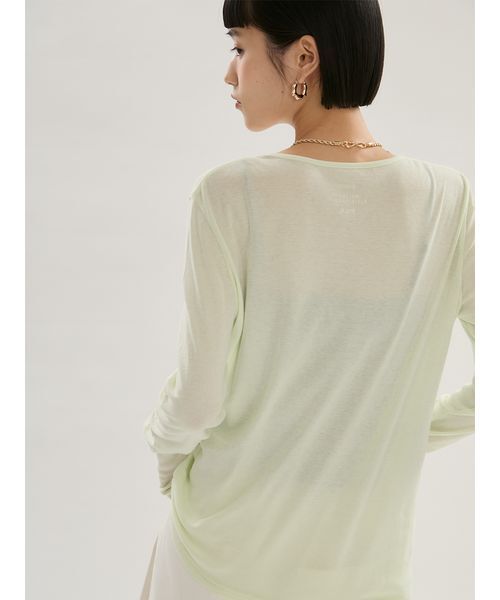 emmi(エミ)の「【emmi×Plax(TM)】クルーネックカットソー(Tシャツ/カットソー・レディース・ホワイト/ライム/ブラウン・F)」の5枚目の写真