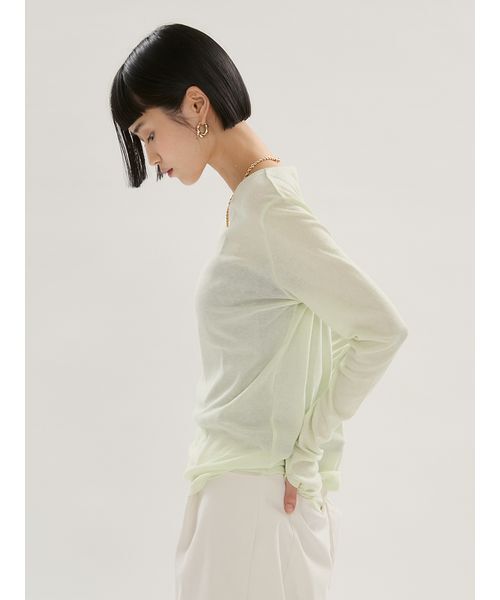 emmi(エミ)の「【emmi×Plax(TM)】クルーネックカットソー(Tシャツ/カットソー・レディース・ホワイト/ライム/ブラウン・F)」の6枚目の写真