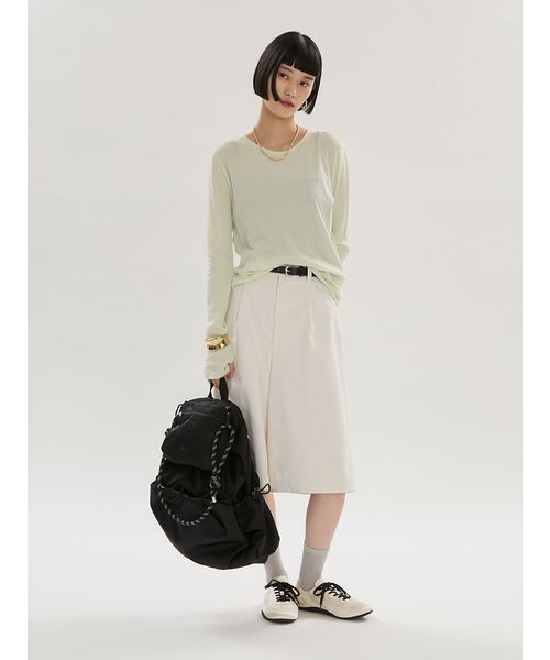 emmi(エミ)の「【emmi×Plax(TM)】クルーネックカットソー(Tシャツ/カットソー・レディース・ホワイト/ライム/ブラウン・F)」の9枚目の写真