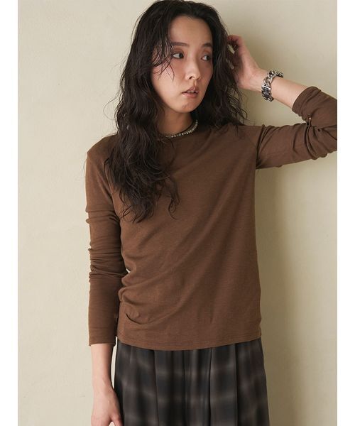 emmi(エミ)の「【emmi×Plax(TM)】クルーネックカットソー(Tシャツ/カットソー・レディース・ホワイト/ライム/ブラウン・F)」の13枚目の写真