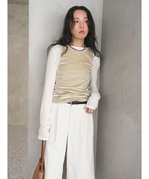 emmi(エミ)の「【emmi×Plax(TM)】クルーネックカットソー(Tシャツ/カットソー・レディース・ホワイト/ライム/ブラウン・F)」の15枚目の写真