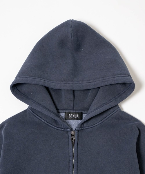 BENUA(ベヌア)の「ピグメントダブルジップフーディー - Pigment double zip hoodie -(パーカー・レディース・ダークグレー/カーキ/ネイビー・FREE)」の14枚目の写真
