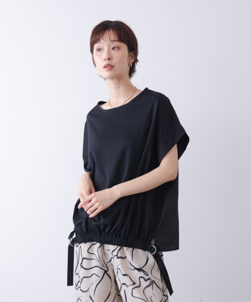 Bou Jeloud(ブージュルード)の「ドロストヘムタックプルオーバー(Tシャツ/カットソー・レディース・グレー/ブラック/レッド・FREE)」の2枚目の写真