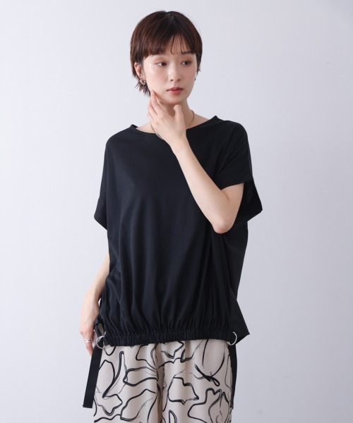 Bou Jeloud(ブージュルード)の「ドロストヘムタックプルオーバー(Tシャツ/カットソー・レディース・グレー/ブラック/レッド・FREE)」の8枚目の写真