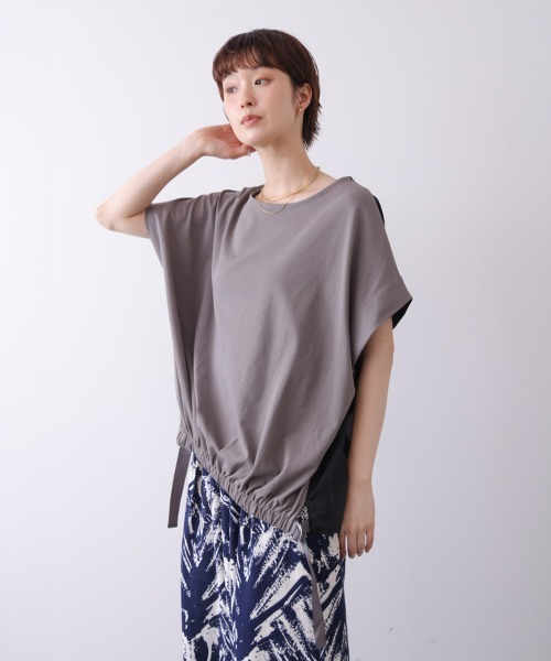 Bou Jeloud(ブージュルード)の「ドロストヘムタックプルオーバー(Tシャツ/カットソー・レディース・グレー/ブラック/レッド・FREE)」の21枚目の写真