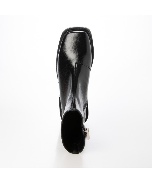 EVOL(イーボル)の「【S-LLサイズ展開・柔らかい】スクエアトゥスタックヒールショートブーツ JB4063(ブーツ・レディース・ブラック/アイボリー・L/LL/S/M)」の12枚目の写真