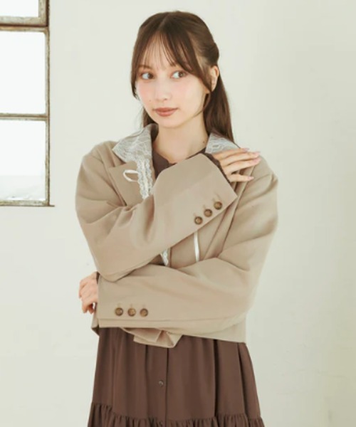 amr.(アムレ)の「レーステーラードジャケット(テーラードジャケット・レディース・ベージュ・FREE)」の20枚目の写真