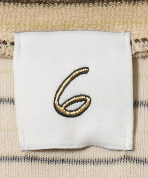 6(ロク)の「<6(ROKU)>パイル Tシャツ BORDER(Tシャツ/カットソー・レディース・オフホワイト・FREE)」の2枚目の写真