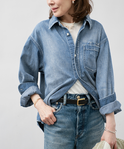 NEEDBY heritage(ニードバイヘリテージ)の「NEEDBY VINTAGE ニードバイ ヴィンテージ ISE 7579V3442(シャツ/ブラウス・レディース・コバルトブルー・X-SMALL)」の1枚目の写真