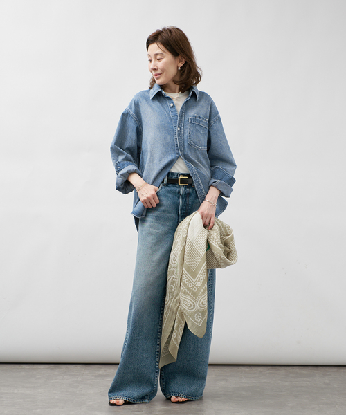 NEEDBY heritage(ニードバイヘリテージ)の「NEEDBY VINTAGE ニードバイ ヴィンテージ ISE 7579V3442(シャツ/ブラウス・レディース・コバルトブルー・X-SMALL)」の2枚目の写真