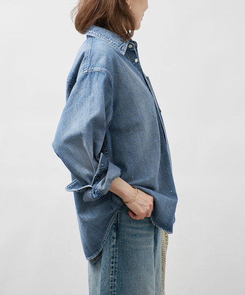NEEDBY heritage(ニードバイヘリテージ)の「NEEDBY VINTAGE ニードバイ ヴィンテージ ISE 7579V3442(シャツ/ブラウス・レディース・コバルトブルー・X-SMALL)」の6枚目の写真