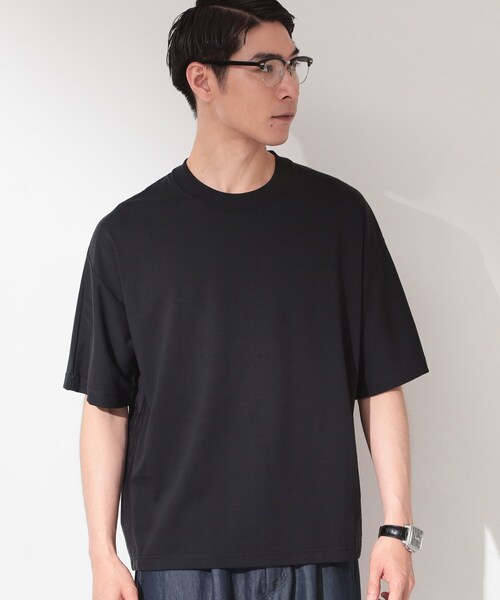 THE SHOP TK (ザ ショップ ティーケー )の「【ゆったりシルエット】前後切り替え 半袖Tシャツ(Tシャツ/カットソー・メンズ・オフホワイト/ブラック・03/04/02)」の2枚目の写真