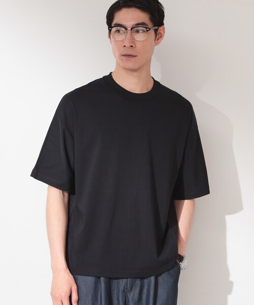 THE SHOP TK (ザ ショップ ティーケー )の「【ゆったりシルエット】前後切り替え 半袖Tシャツ(Tシャツ/カットソー・メンズ・オフホワイト/ブラック・03/04/02)」の7枚目の写真