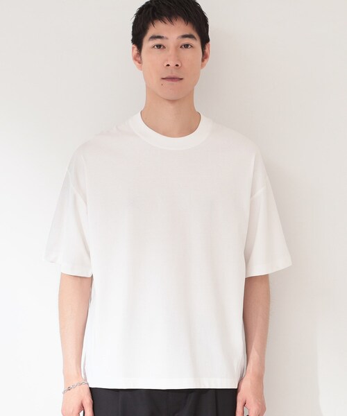 THE SHOP TK (ザ ショップ ティーケー )の「【ゆったりシルエット】前後切り替え 半袖Tシャツ(Tシャツ/カットソー・メンズ・オフホワイト/ブラック・03/04/02)」の11枚目の写真