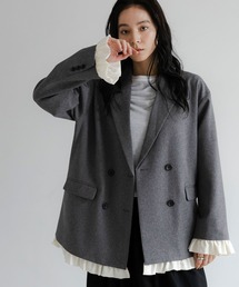 LOWRYS FARM（ローリーズファーム）の「【フリル取り外し可能】ラナテックフリルダブルジャケット 729237（テーラードジャケット）」