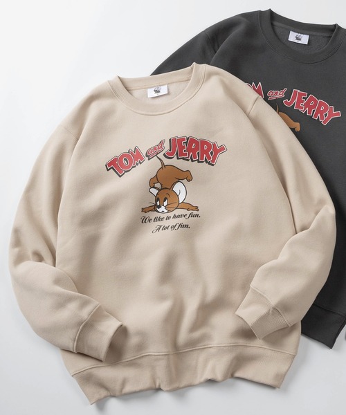Tom&Jerry(トムアンドジェリー)の「【71】【TOM&JERRY/トムとジェリー】裏起毛 クルーネック スウェット/バックプリント/ワンポイント刺繍/ユニセックス/レディース/メンズ(S)(スウェット・レディース・ブラック系/グレー系/ブラック/ベージュ/モカ/グレー/ブルー/オフホワイト・M/L)」の7枚目の写真