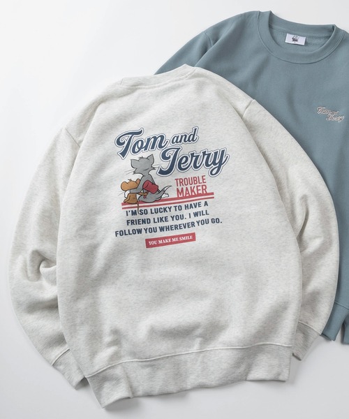Tom&Jerry(トムアンドジェリー)の「【71】【TOM&JERRY/トムとジェリー】裏起毛 クルーネック スウェット/バックプリント/ワンポイント刺繍/ユニセックス/レディース/メンズ(S)(スウェット・レディース・ブラック系/グレー系/ブラック/ベージュ/モカ/グレー/ブルー/オフホワイト・M/L)」の5枚目の写真