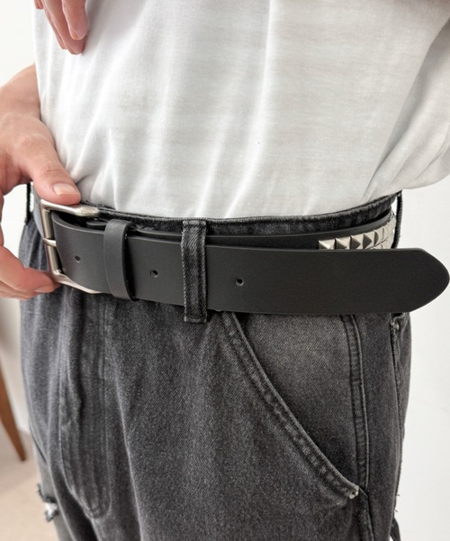 WEGO(ウィゴー)の「WEGO/ピラミッドベルト(ベルト・メンズ・ブラック・FREE)」の3枚目の写真