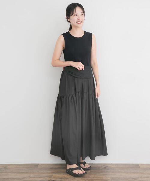 ITEMS URBANRESEARCH（アイテムズ アーバンリサーチ）の「ノースリーブドッキングワンピース（ワンピース・レディース・ベージュ/カーキ/ブラック・FREE）」の10枚目の写真