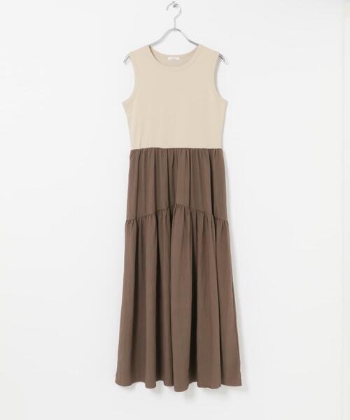 ITEMS URBANRESEARCH（アイテムズ アーバンリサーチ）の「ノースリーブドッキングワンピース（ワンピース・レディース・ベージュ/カーキ/ブラック・FREE）」の18枚目の写真