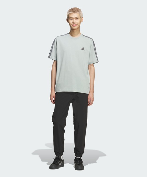 adidas(アディダス)の「エッセンシャルズ プラス ルーズフィット スリーストライプス シングルジャージー半袖Tシャツ / アディダス adidas(Tシャツ/カットソー・メンズ・グリーン・XX-LARGE/3XL/LARGE/MEDIUM/SMALL/X-LARGE/X-SMALL)」の5枚目の写真