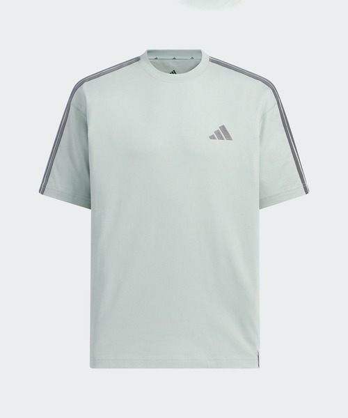 adidas(アディダス)の「エッセンシャルズ プラス ルーズフィット スリーストライプス シングルジャージー半袖Tシャツ / アディダス adidas(Tシャツ/カットソー・メンズ・グリーン・XX-LARGE/3XL/LARGE/MEDIUM/SMALL/X-LARGE/X-SMALL)」の6枚目の写真