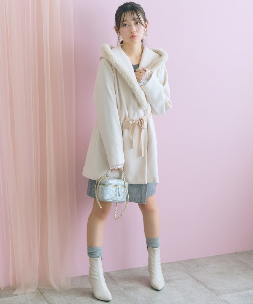 marun(マルン)の「<大きいサイズ>ビッグショールカラートッパーコート marun(その他アウター・レディース・ブラック/アイボリー・L/3L/LL/5L/4L)」の3枚目の写真