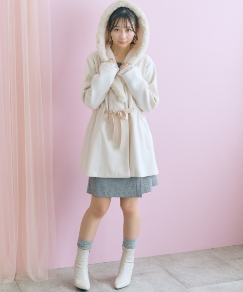 marun(マルン)の「<大きいサイズ>ビッグショールカラートッパーコート marun(その他アウター・レディース・ブラック/アイボリー・L/3L/LL/5L/4L)」の5枚目の写真