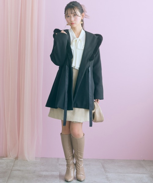 marun(マルン)の「<大きいサイズ>ビッグショールカラートッパーコート marun(その他アウター・レディース・ブラック/アイボリー・L/3L/LL/5L/4L)」の20枚目の写真