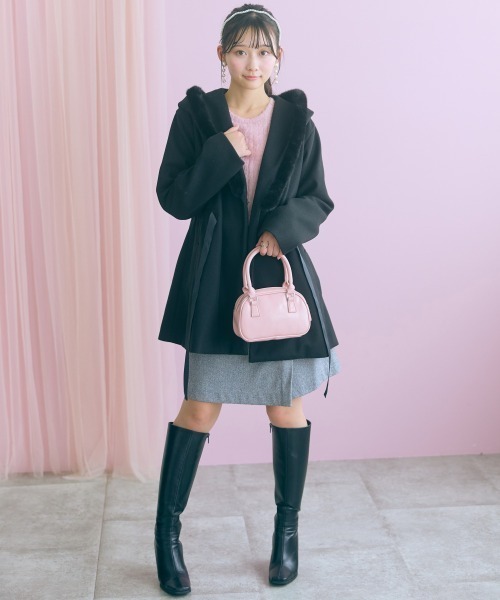 marun(マルン)の「<大きいサイズ>ビッグショールカラートッパーコート marun(その他アウター・レディース・ブラック/アイボリー・L/3L/LL/5L/4L)」の10枚目の写真
