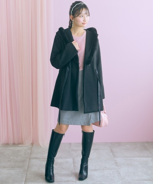 marun(マルン)の「<大きいサイズ>ビッグショールカラートッパーコート marun(その他アウター・レディース・ブラック/アイボリー・L/3L/LL/5L/4L)」の11枚目の写真
