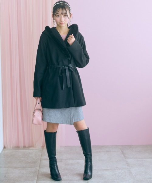 marun(マルン)の「<大きいサイズ>ビッグショールカラートッパーコート marun(その他アウター・レディース・ブラック/アイボリー・L/3L/LL/5L/4L)」の12枚目の写真