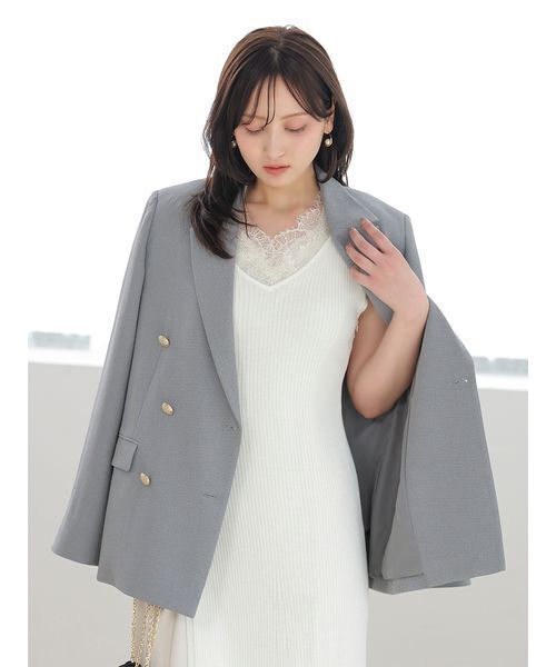 SNIDEL(スナイデル)の「【セットアップ対応】金ボタンジャケット(テーラードジャケット・レディース・ネイビー/グレー/チェック・0/1)」の19枚目の写真