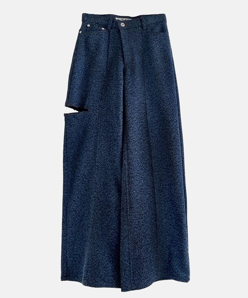 LE CIEL BLEU(ルシェルブルー)の「ツイードV-ウエストパンツ / Tweed V-Waist Pants(その他パンツ・レディース・ブルー/ブラック・36/34/38)」の2枚目の写真