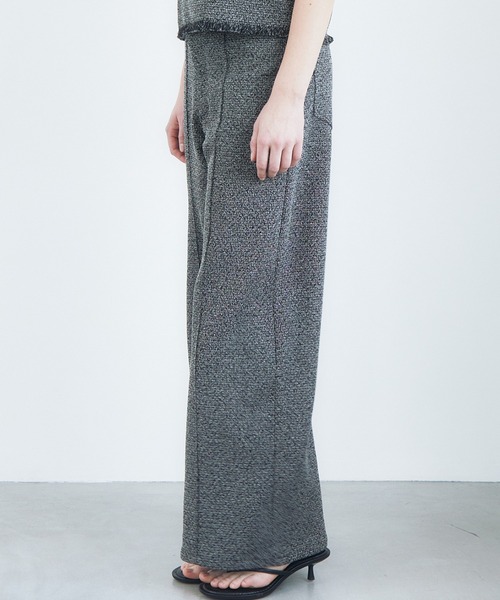 LE CIEL BLEU(ルシェルブルー)の「ツイードV-ウエストパンツ / Tweed V-Waist Pants(その他パンツ・レディース・ブルー/ブラック・36/34/38)」の3枚目の写真