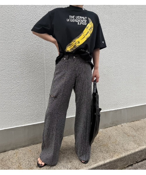 LE CIEL BLEU(ルシェルブルー)の「ツイードV-ウエストパンツ / Tweed V-Waist Pants(その他パンツ・レディース・ブルー/ブラック・36/34/38)」の13枚目の写真