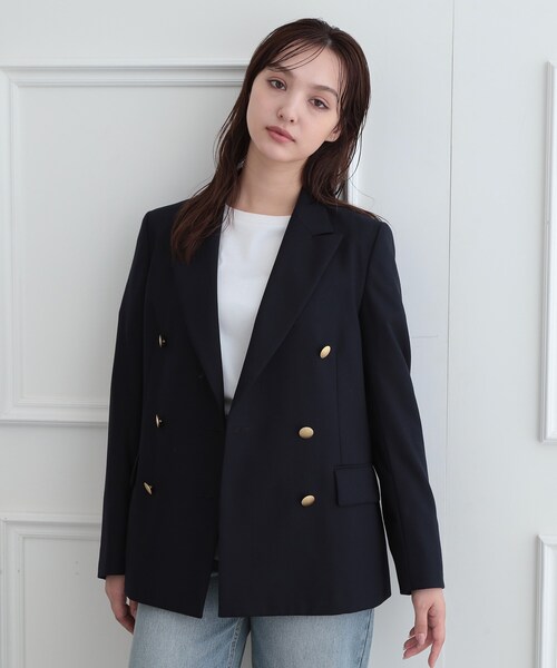 DRESSTERIOR(ドレステリア)の「ウールブレンド ブレザー(テーラードジャケット・レディース・ネイビー・38/36/34)」の1枚目の写真