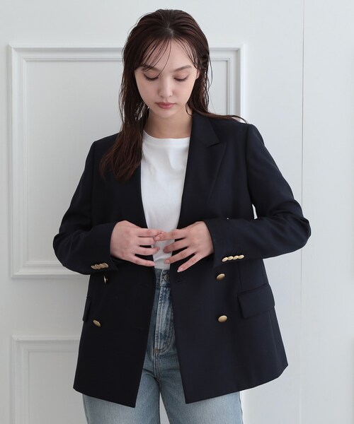 DRESSTERIOR(ドレステリア)の「ウールブレンド ブレザー(テーラードジャケット・レディース・ネイビー・38/36/34)」の4枚目の写真